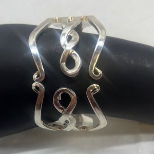 antique silver plated fork bracelet
